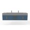 Castello Usa Nile 72" Wall Mounted  Blue Vanity With Gray Top And Gold Handles CB-MC-72BLU-GLD-2053-GR - alternate 1